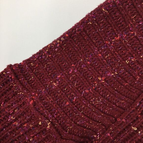 Free People Leo Tunic Sweater Womens Medium Wine Rib Cowl Neck Oversized NWT - Picture 3 of 11